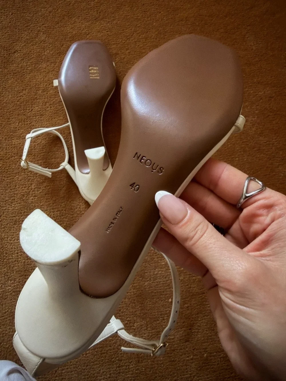 Neous White Ankle Strap Sandals - Picture 10 of 10